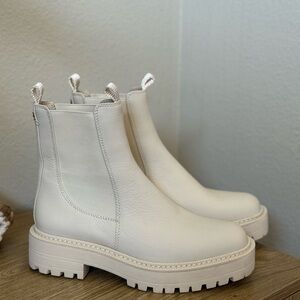 Women's Cream Ankle Boots